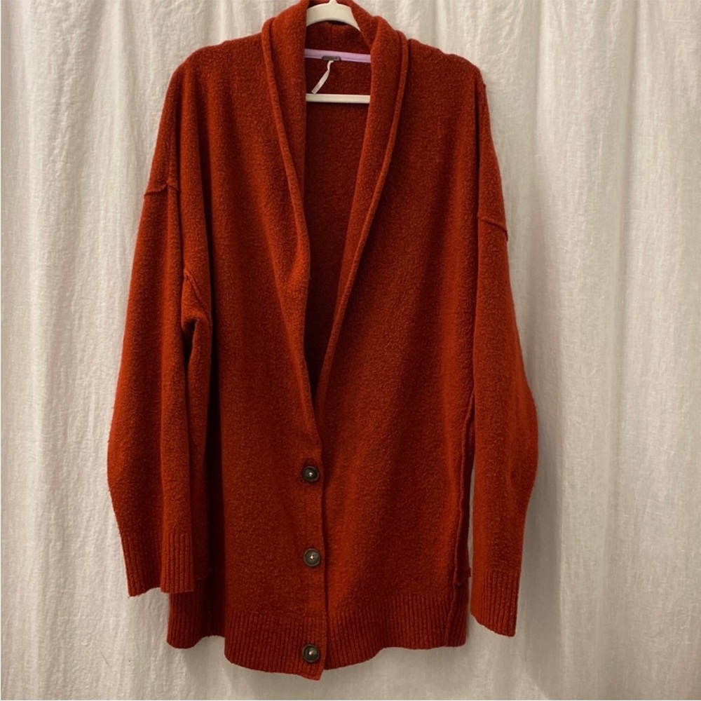 Free People Burgundy Open-Front Cardigan - Picture 4 of 6